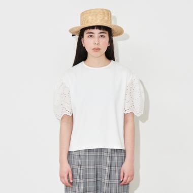 【AMI】レースパフスリーブTシャツ