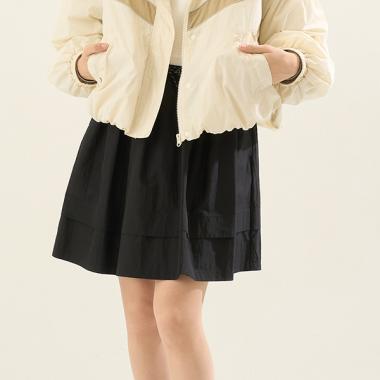 【Cuugal掲載】【AMI】【はっ水】ウエストリブ裾タックスカート