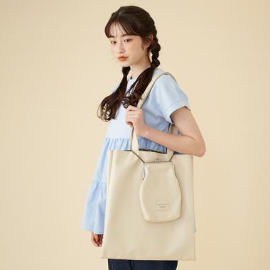 がま口スマホショルダーつき3Ｒトート