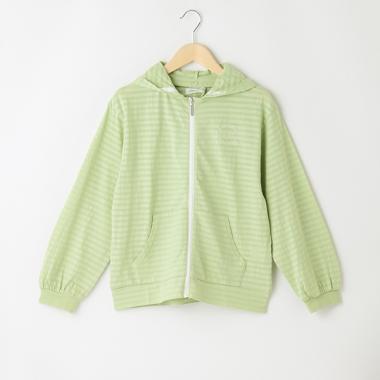 【UVカット加工】シアーボーダージップパーカ