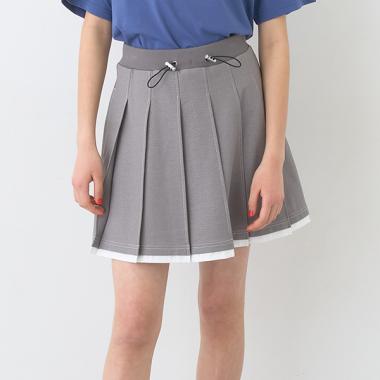 【Cuugal掲載】カットデニムプリーツスカパン