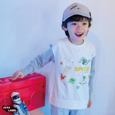 袖切替長袖Tシャツ【JAXA LABEL】