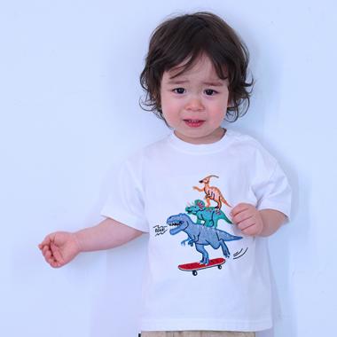 スケボー恐竜半袖Tシャツ