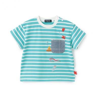 【人気商品のため再入荷】深海刺しゅうボーダー半袖Tシャツ