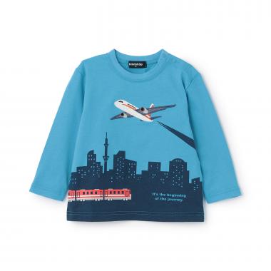 5343206：空の旅長袖Tシャツ