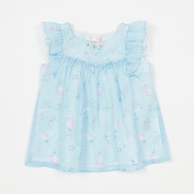 シェル柄シフォン　チュニックブラウス