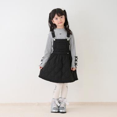 リボンキルト　2wayサロペットスカート