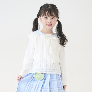 セーラーニットベスト＆長袖Tシャツセット