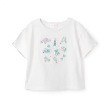 ステッカーアップリケ　半袖Tシャツ