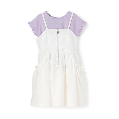フロントZIPキャミワンピース＆半袖Tシャツセット