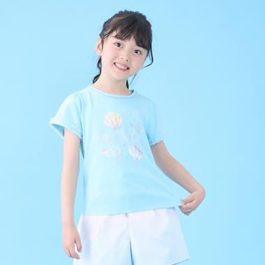シェルスパンコール　半袖Tシャツ