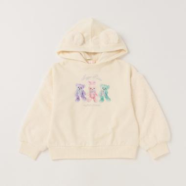 【人気商品再入荷】【直営店で取り扱い無し】ぬいぐるみ転写　フェイクファー袖パーカ