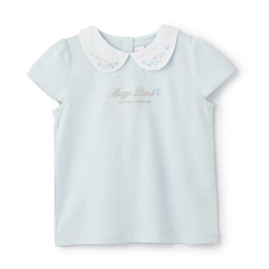 【人気商品再入荷】【直営店で取り扱い無し】花刺しゅう衿つき　Tシャツ