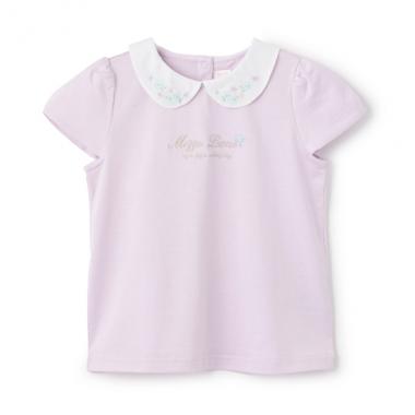 【人気商品再入荷】【直営店で取り扱い無し】花刺しゅう衿つき　Tシャツ