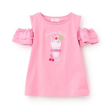 【人気商品再入荷】【直営店で取り扱い無し】ダイナーメニュー肩開き　2wayTシャツ