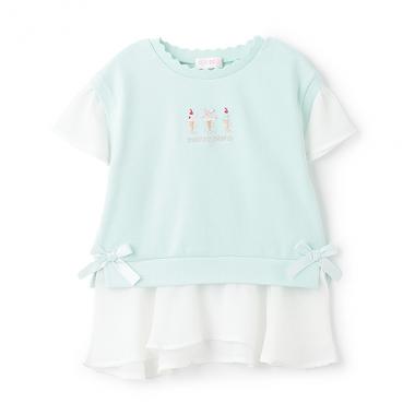 【人気商品再入荷】【直営店で取り扱い無し】アイス刺しゅうレイヤードＴシャツ