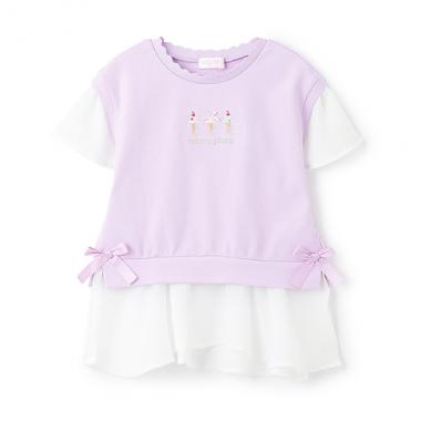 【人気商品再入荷】【直営店で取り扱い無し】アイス刺しゅうレイヤードＴシャツ