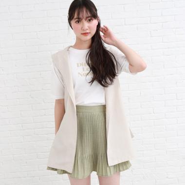 ◆【セットアイテム】フード付きジレ+Tシャツセット