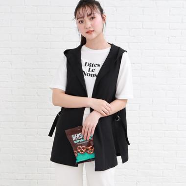 ◆【セットアイテム】フード付きジレ+Tシャツセット