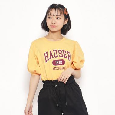 カレッジロゴパフスリーブTシャツ