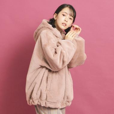 【フーディ付き】モコモコ リバーシブルエコファー