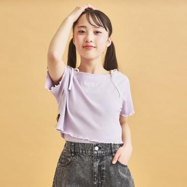 【セットアイテム】オフショルテレコTシャツ＋テレコキャミ