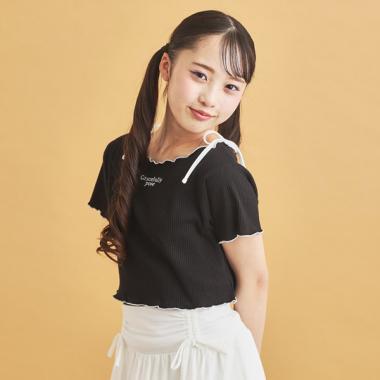 【セットアイテム】オフショルテレコTシャツ＋テレコキャミ