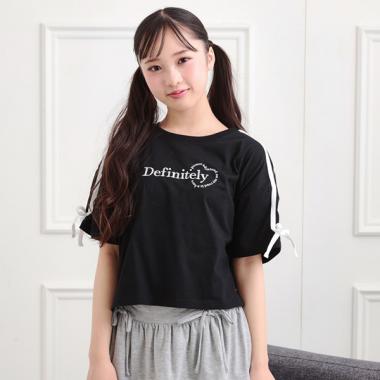 袖ラインリボンTシャツ