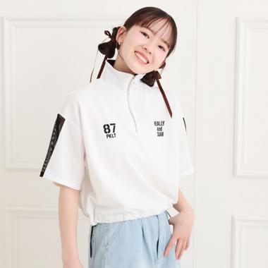 メッシュ切替ハーフジッププルオーバー