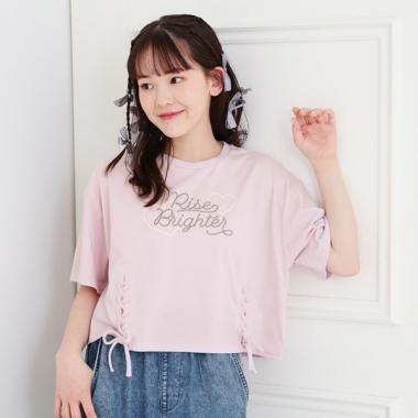 レースアップTシャツ