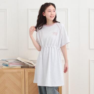 パイピングドロストTシャツワンピース