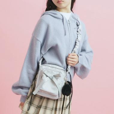 持ち手クシュクシュリボン付きショルダー
