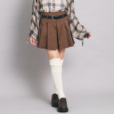 ベルト付プリーツスカート