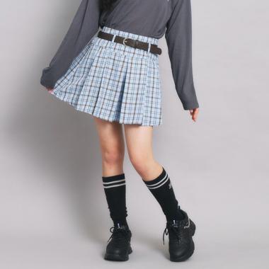 ベルト付プリーツスカート