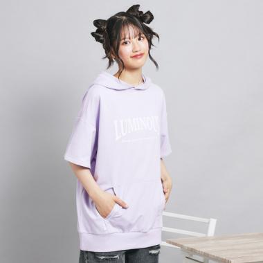 配色ステッチパーカーチュニック