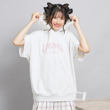 配色ステッチパーカーチュニック