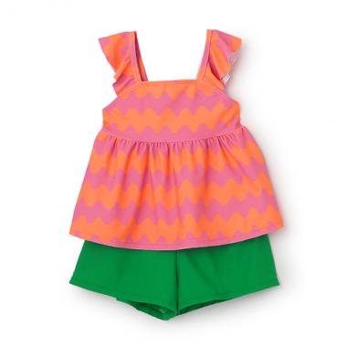 【SWIM】【オーシャン＆グラウンド】フリルショルダーセットアップ水着