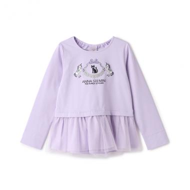 裾ペプラムチュール長袖Tシャツ