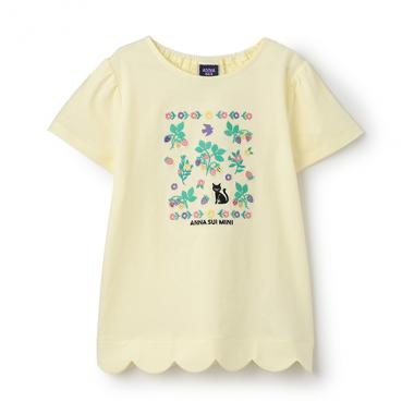 【人気商品再入荷】【直営店で取り扱い無し】刺しゅう 裾スカラ半袖Tシャツ