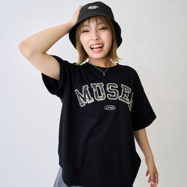 速乾柄アップリロゴTシャツ