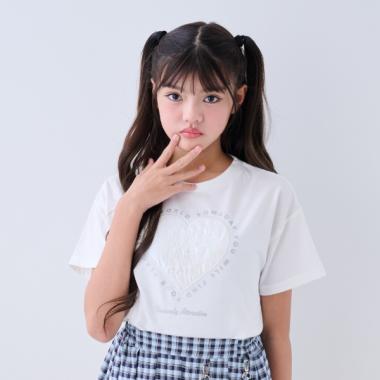 ★人気商品のため再入荷★ハートパッチTシャツ