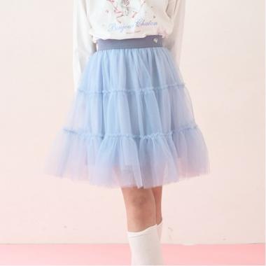 ふんわりフリルチュールスカート