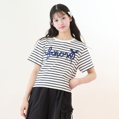 【ニコ☆プチ・Cuugal掲載】【接触冷感】リボンロゴTシャツ