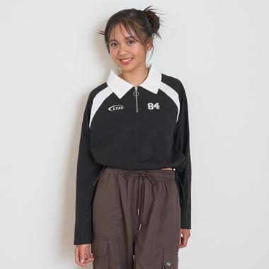 【LTXC】ハーフジップドロスト長袖Tシャツ