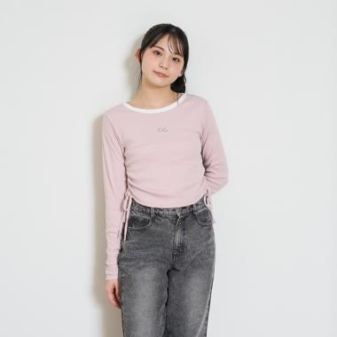 サイドドロスト長袖Tシャツ