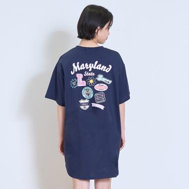 【接触冷感】バックワッペンワンピ