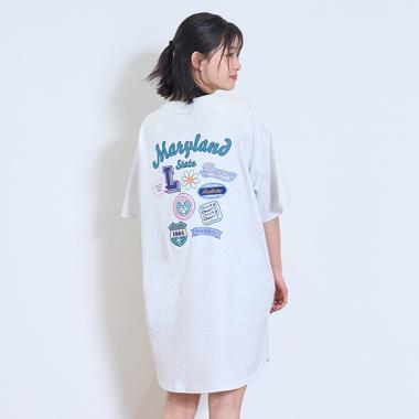 【接触冷感】バックワッペンワンピ