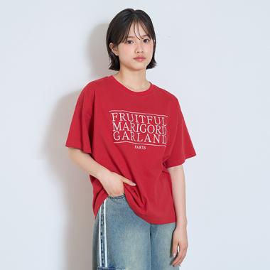 3段ロゴ刺しゅうTシャツ