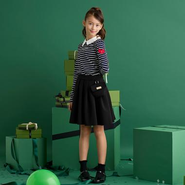 ガールズ バッグ付きプリーツスカート