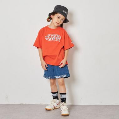 折り返し裾ロゴ刺しゅうショートパンツ